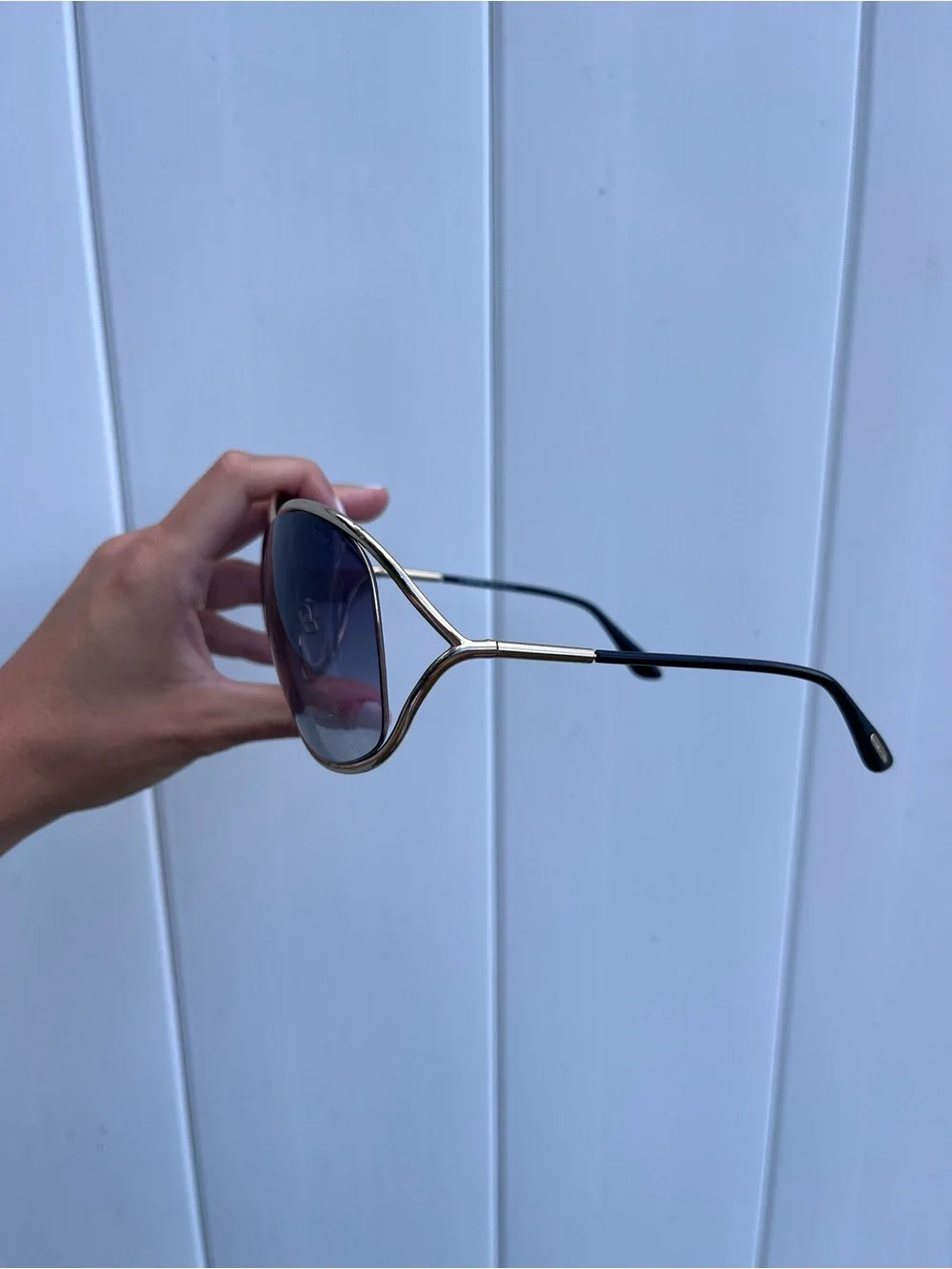 Tom Ford Whitney Gold Oversized Sunglasses As Is